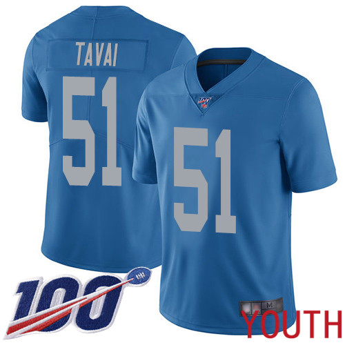 Detroit Lions Limited Blue Youth Jahlani Tavai Alternate Jersey NFL Football 51 100th Season Vapor Untouchable